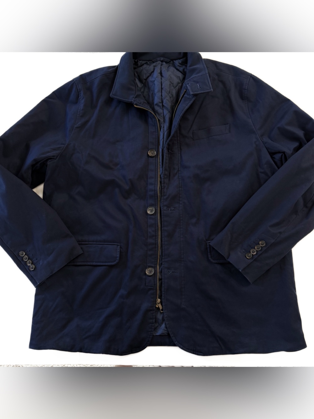 Brooks Brothers Men’s XXL Navy Jacket Full Zip Cotton Quilted Liner